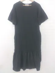 ◇ CIAOPANIC TYPY 切替 シンプル 大人女子 抜け感 半袖 ロング ワンピース サイズONE ブラック レディース P  【1306160009587】