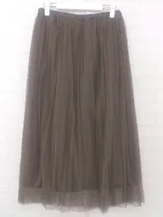 ◇ MK MICHEL KLEIN ウエストゴム チュール 大人かわいい ロング プリーツ スカート サイズ38 ブラウン レディース P  【1306160009549】のサムネイル