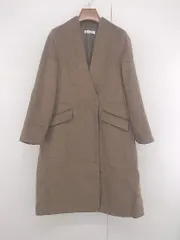 ◇ SENSE OF PLACE by URBAN RESEARCH 大人女子 通勤 通学 長袖 ノーカラー コート サイズS ブラウン レディース P  【1306160010200】