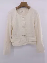 ◇ SOUP スープ ラメ フリル フォーマル キレイめ 長袖 ジャケット サイズ9 ライトベージュ系 レディース P  【1306160010828】