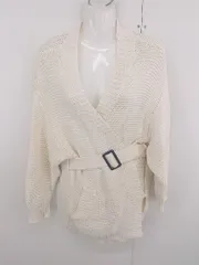 ◇ ◎ JEANASIS ジーナシス シンプル デイリー使い 長袖 ガウンカーディガン サイズF オフホワイト系 レディース P  【1306160011702】