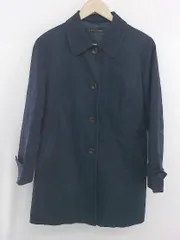◇ green label relaxing UNITED ARROWS バックスリット シンプル 通勤 長袖 コート サイズ38 ネイビー レディース P  【1306160012112】