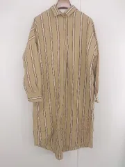 ◇ ROPE PICNIC ビックシルエット 2WAY ストライプ 長袖 ロング シャツ ワンピース サイズ38 ベージュ レディース P  【1306160012488】