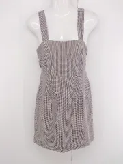 ◇ OLIVE des OLIVE バックリボン 千鳥格子 ミニ ジャンパースカート サイズＦ ブラウン ホワイト レディース P  【1306160012266】