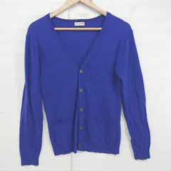 ◇ nano universe ナノ ユニバース カシミヤ混 ニット 長袖 カーディガン サイズS ネイビー メンズ P  【1306160013096】