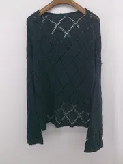 ◇ CIAOPANIC TYPY チャオパニックティピー 透かし編み 大人女子 長袖 ニット セーター サイズONE ネイビー レディース P  【1306160013041】