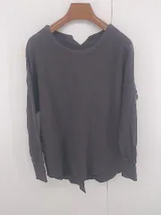 ◇ nano universe ナノ ユニバース カジュアル ラフ感 シンプル スリット 長袖 カットソー サイズF グレー系 レディース P  【1306160012761】