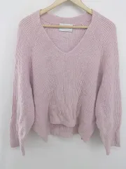 ◇ ADAM ET ROPE' アダムエロペ ウール ニット Vネック 長袖 セーター サイズF ピンク レディース P  【1306160014291】