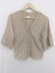 ◇ URBAN RESEARCH アーバンリサーチ ナチュラル レース 七分袖 ブラウス カットソー サイズONE ベージュ系 レディース P  【1306160016721】