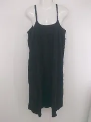 ◇ Samansa Mos2 サマンサ モスモス コーデュロイ 秋冬 ロング キャミソール ワンピース サイズＦ ブラック レディース P  【1306160017254】