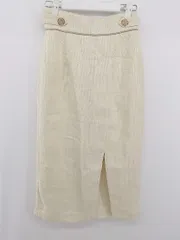 ◇ ◎ RESEXXY リゼクシー フロントスリット ツイード調 膝下丈 タイト スカート サイズF アイボリー系 レディース P  【1306160017018】