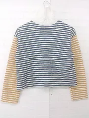 ◇ ZARA ザラ タートルネック ボーダー 長袖 カットソー サイズEUR S USA S MEX 26 オフホワイト ネイビー レディース P  【1306160017506】