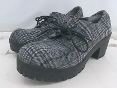 ◇ NUOVO ヌオーヴォ グレンチェック レースアップ シューズ サイズL グレー ブラック レディース P  【1306160019067】