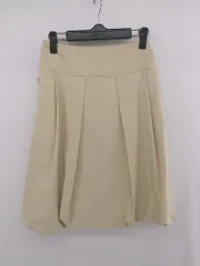 ◇ FOXEY NEW YORK フォクシーニューヨーク バルーン タック 膝下丈 フレア スカート サイズ38 ベージュ レディース P  【1306160018572】