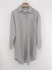 ◇ CECIL McBEE セシルマクビー 胸ポケット ゆったり 長袖 シャツ チュニック サイズM グレー系 レディース E  【1306160020155】
