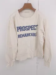 ◇ FREE'S MART フリーズマート 裏起毛 プリント スウェット 長袖 トレーナー サイズ F ベージュ レディース E  【1306160022104】