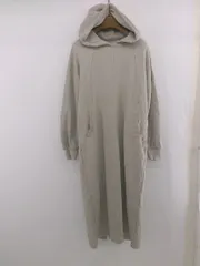 ◇ Sugar spoon フーディ 裏起毛 カジュアル 長袖 膝下丈 ワンピース サイズF グレー レディース E  【1306160021015】