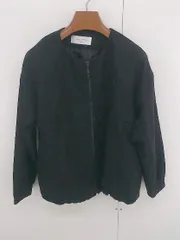 ◇ chocol raffine robe スウェード調 長袖 ジップアップ ジャケット サイズF ブラック レディース E  【1306160022760】