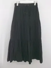 ◇ PAGEBOY ページボーイ ALICIA ドロスト ティアード ロング フレア スカート サイズF ブラック レディース E  【1306160025464】
