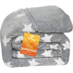 【24時間以内発送】ふわふわ 静電防止 吸湿発熱 襟付き 24時間持続制菌消臭 保湿加工 丸洗いOK フランネル扁平糸 厚手 あったか 冬用 140x200cm HOT】 【瞬間超発熱・SUPERHOT次世代調温中綿】【SUPER シングル 二枚合わせ スター