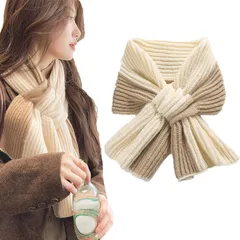 【24時間以内発送】プレゼント 通勤 おしゃれ 羽織り秋冬定番 かわいい あったか起毛 通学 防寒対策 両面タイプ 人気 防風 防寒 男女兼用 肩掛け 厚手 柔らかい 秋冬 暖かい 白色+ブラウン ストール レディース マフラー Coollooda