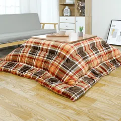 【スピード発送】毛抜けない 丸洗いOK 保温性 チエック柄1 発熱綿使用 フランネル 両面使える リバーシブル 185x235cm 掛け布団単品 こたつ厚掛け布団 こたつ布団 JEMAジェマ