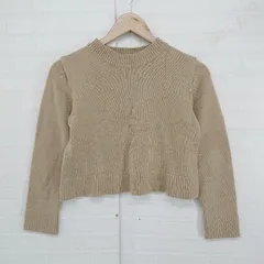 ◇ RANDEBOO ランデブー ショート丈 シンプル 長袖 ニット セーター サイズF ベージュ レディース E 【1306160027666】