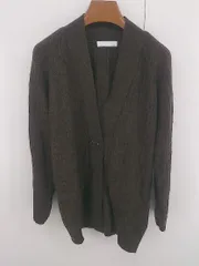 ◇ SENSE OF PLACE カジュアル Vネック 長袖 ニット カーディガン サイズF ダークブラウン系 レディース E  【1306160027116】