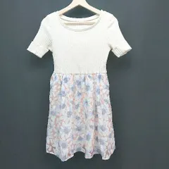 ◇ 新品 EDIT COLOGNE リブ素材 ウエストゴム 裏地あり 半袖 ショート丈 ワンピース サイズ3 アイボリー系 レディース E  【1306190000011】