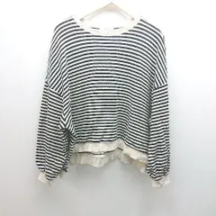 ◇ select MOCA カジュアル ボーダー リブ ベージュ 長袖 トレーナー サイズ表記なし ブラック/ホワイト レディース E 【1306190002305】