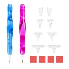 ダイヤモンドペインティングペン 2本セット 樹脂 ダイヤモンド塗装工具 ダイヤモンドペインティングツール 多機能 DIY 刺繍ダイヤモンドドリルペン アクセサリーツール