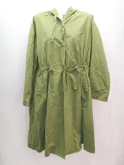 ◇ GLOBAL WORK ナイロン カジュアル ロング丈 シャカシャカ フロントボタン 長袖 ジャンパー サイズF カーキ レディース E  【1306190001582】