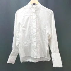 ◇ LA PEAU DE GEM カジュアル シンプル 清潔感 プリーツ 長袖 シャツ サイズF ホワイト レディース E  【1306190003333】