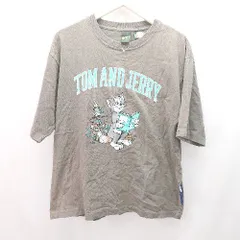 ◇ Sqnc カジュアル トムとジェリー 着回し 夏 半袖 Tシャツ サイズM チャコールグレー メンズ E  【1306190003067】