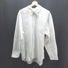 ◇ WYM カジュアル ストライプ シンプル 爽やか レイヤード 長袖 シャツ サイズL ホワイト メンズ E  【1306190003043】