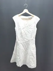 ◇ ZARA BASIC ザラ ベーシック シンプル フェミニン モノトーン 膝丈 ワンピース サイズL ホワイト レディース E  【1306190002947】