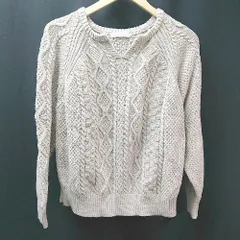 ◇ AMERICAN HOLIC ケーブル アラン模様 おしゃれ 秋 冬 長袖 ニット セーター サイズL ベージュ系 レディース E 【1306190004255】