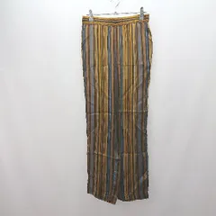 ◇ BEAUTY&YOUTH UNITED ARROWS ウエストゴム ストライプ レトロ 光沢 パンツ サイズM マルチ レディース E  【1306190006228】