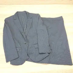 ◇ m.f.editorial 肩パット入り ビジネス バックファスナー ひざ丈 セットアップ サイズM ネイビー レディース E 【1306190006761】