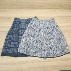 ◇ 《 NATURAL BEAUTY まとめ売り2点セット サイズ混合 チェック柄 サイドファスナー 綺麗め スカート レディース 》 E  【1306190006655】
