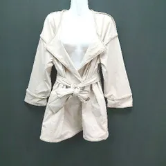 ◇ VANNIE U ヴァニーユー シンプル 無地 カジュアル パイピング 長袖 ジャケット サイズF ベージュ レディース E  【1306190006648】