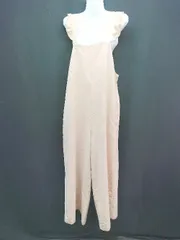 ◇ KBF ケービーエフ オーバーオール フリル ポケット付 サロペット サイズ表記なし ベージュ レディース E  【1306190006570】