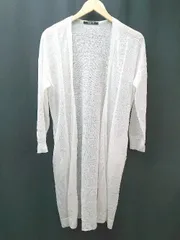 ◇ MAYSON GREY メイソングレイ ケーブル 光沢感 薄手 シンプル 長袖 カーディガン サイズ2 ホワイト系 レディース E  【1306190007386】