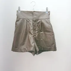 ◇ GRL グレイル シンプル レザー ハイウエスト ショートパンツ サイズM ブラウン レディース E  【1306190009243】