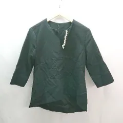 ◇ SHALLOW STREAMS Vネック 裏地 パール シンプル オシャレ パーティー 長袖 カットソー サイズL ブラック系 レディース E  【1306190010669】