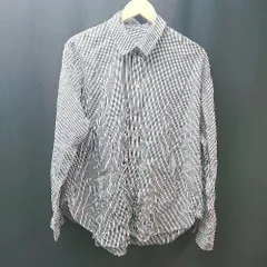 ◇ BONLECILL ボンルシール ボタン ストライプ柄 薄手 シンプル オシャレ 長袖 シャツ サイズF グレー系 レディース E  【1306190010348】