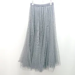 ◇ fifth ウエストゴム チュール ボリューム感 おしゃれ ロング フレア スカート サイズ表記なし ブルー系 レディース E  【1306190011048】