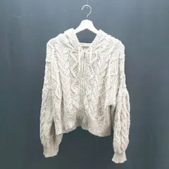 ◇ Chico チコ 生地厚手 フードパーカー 前チャック 長袖 ニット サイズF ベージュ レディース E  【1306190012861】のサムネイル