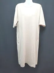  AZUL BY MOUSSY プリーツ シンプル リラックス 楽ちん カジュアル 半袖 膝丈 ワンピース サイズM ベージュ レディース  【1306190012564】のサムネイル