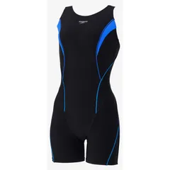 スピード speedo FEEL UP L-HALF KNE Swim 水着(レディース) (SFW12561)、(KB)ブラック×ブルー